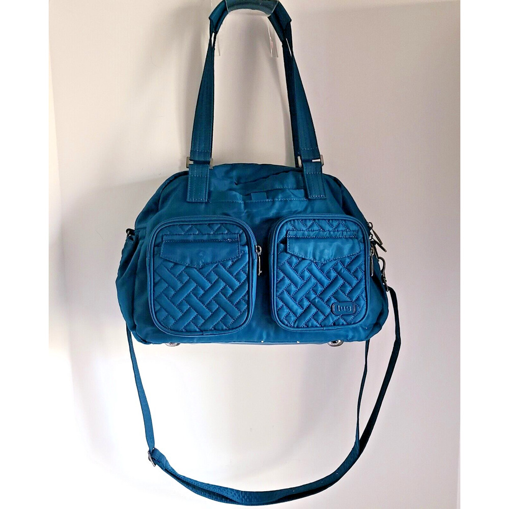 LUG JUMPER QUILTED Carry-All SHOULDER BAG Tote TURQUOISE